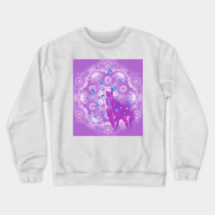 Pink unicorn and blue butterflies Crewneck Sweatshirt